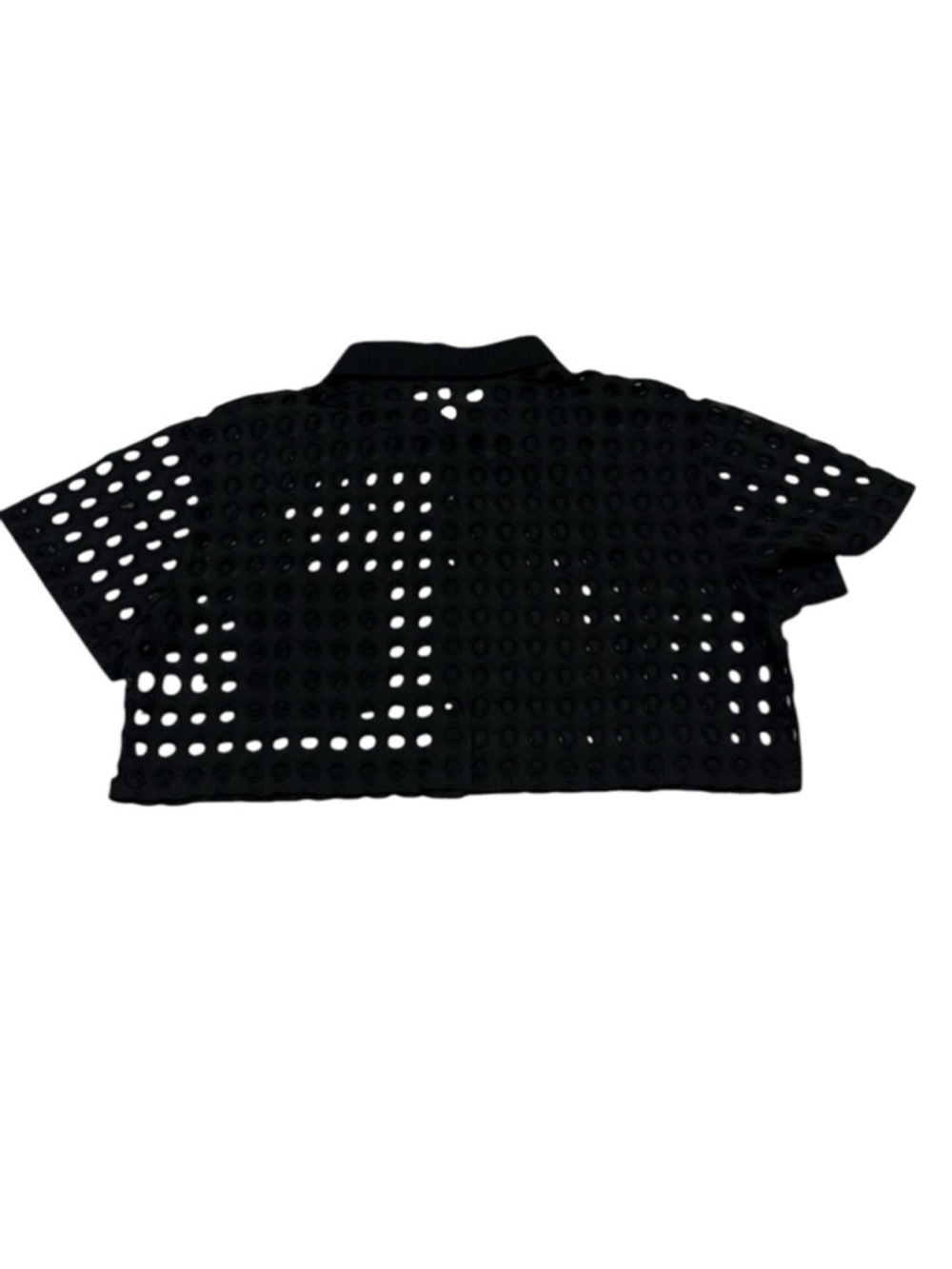 Solid and Striped The Cropped Cabana Shirt Blackout Eyelet Button Down Medium NW - Picture 4 of 6